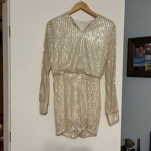 Gold sequin short romper